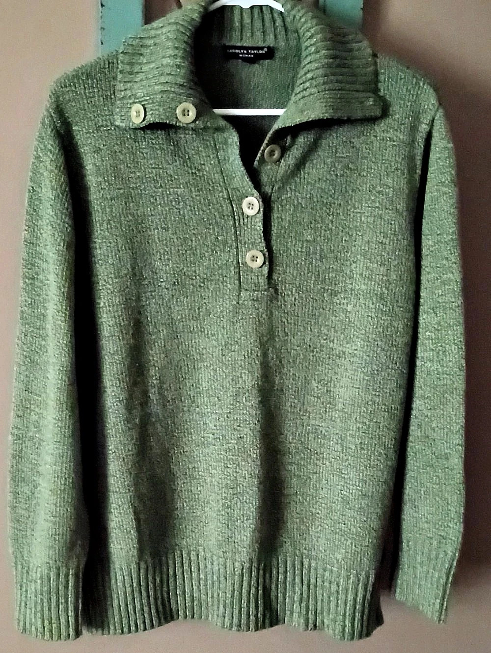 Carolyn Taylor Green Knit Sweater Size 2X/2X Like New
